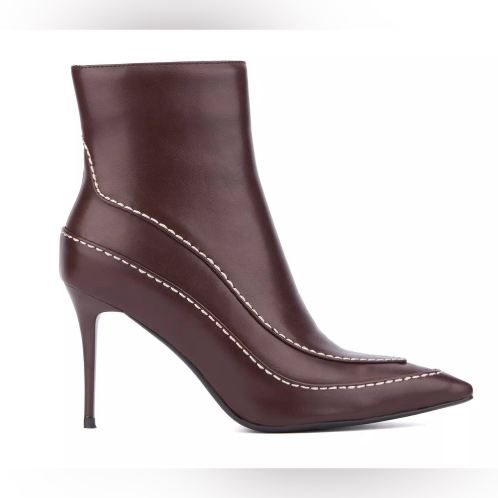 Elegant Torgeis Brown Sophie Bootie heels with Faux fur lining - Picture 6 of 11